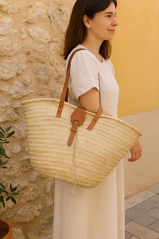 Cesta mimbre Mallorquina con cierre