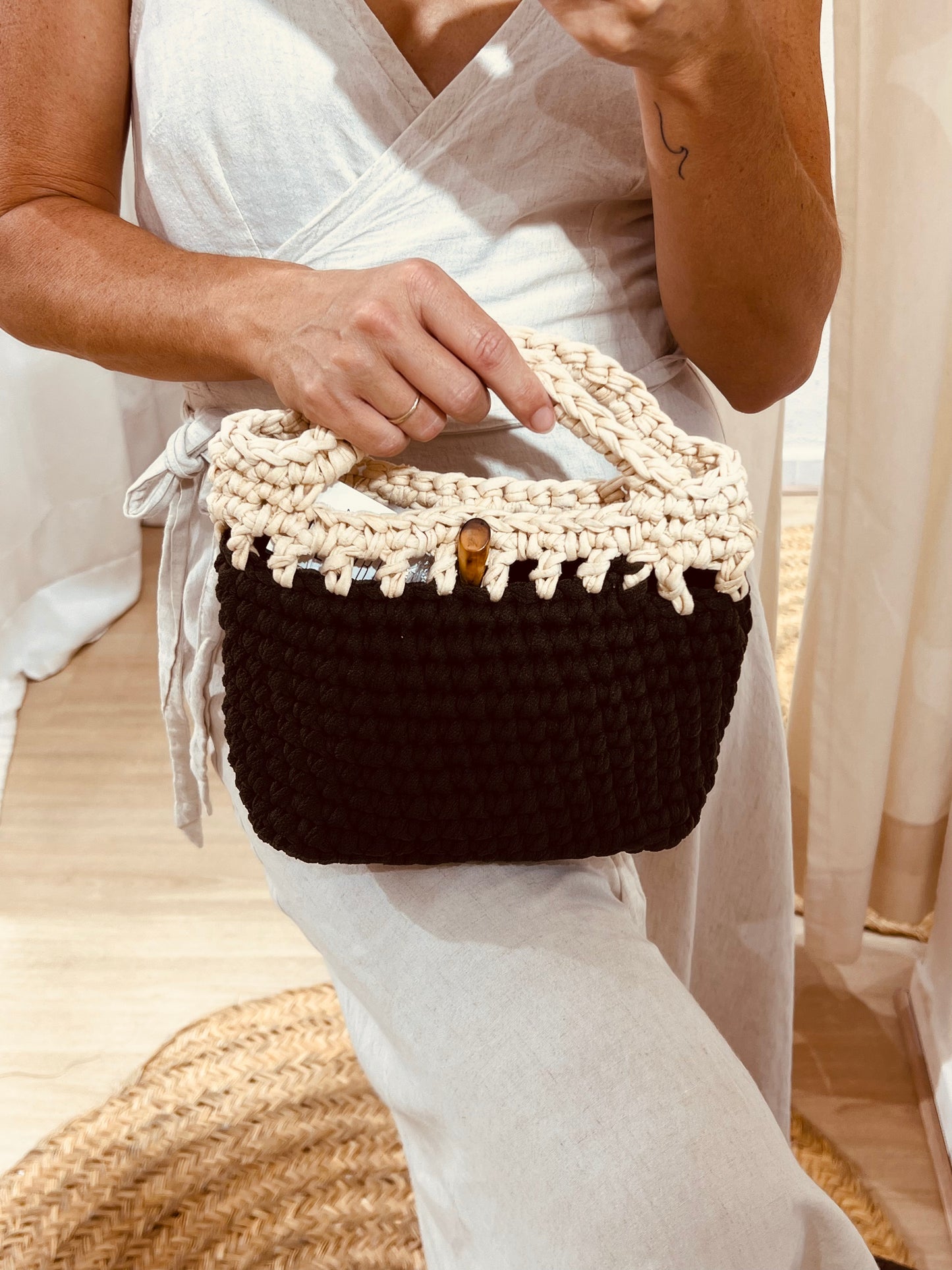 Bolso Crochet Mezclat, Fusión de texturas Artesanales