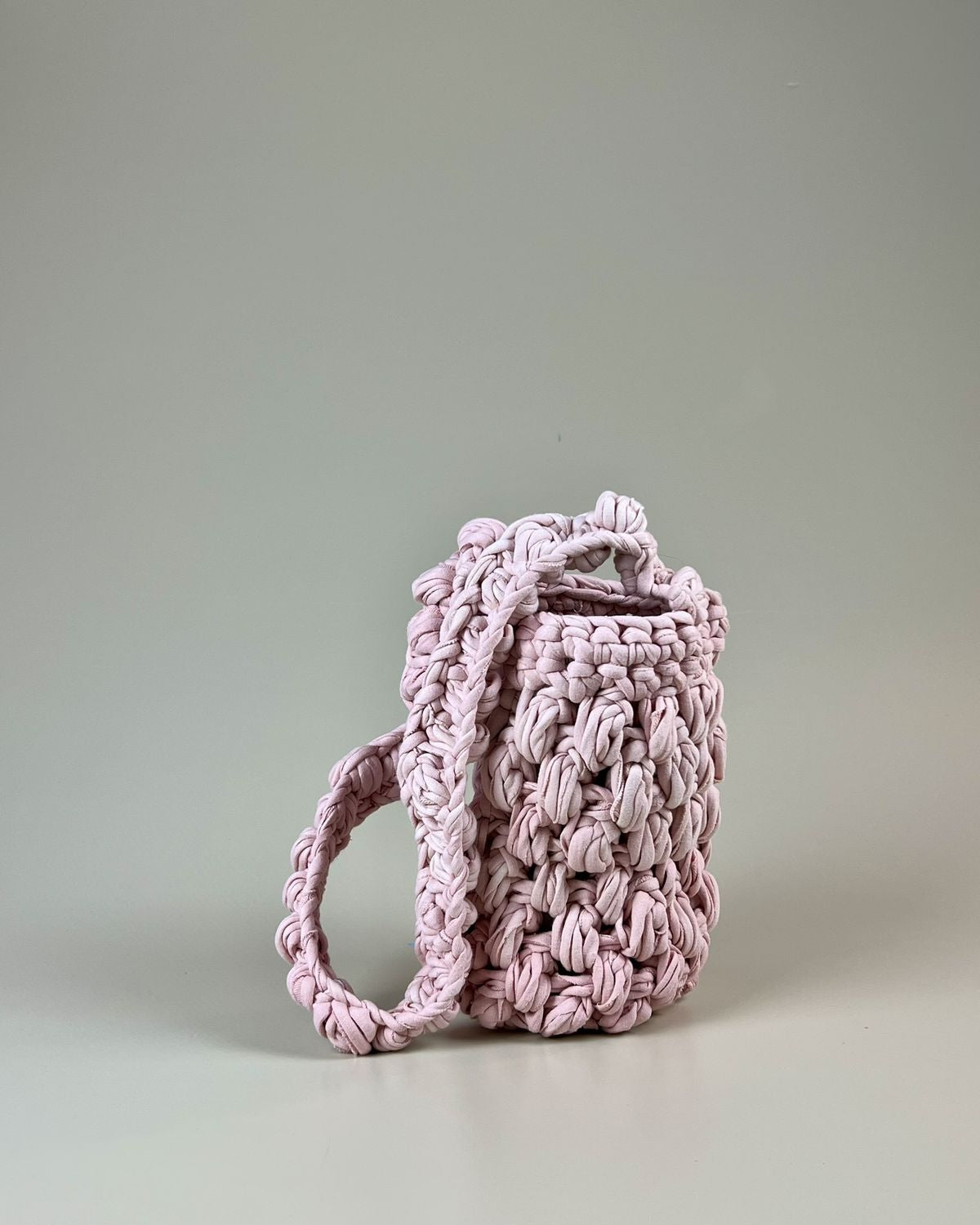 Bolso bandolera Moss de crochet color blanco, hecho a mano